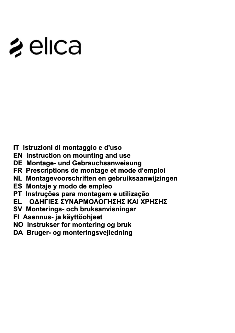 Page n°1 - Manuel utilisateur Elica Bio P 90 USB