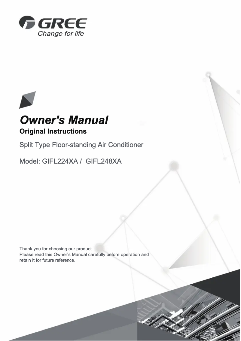 Page 1 de la notice Manuel utilisateur Gree GIFL248XAE