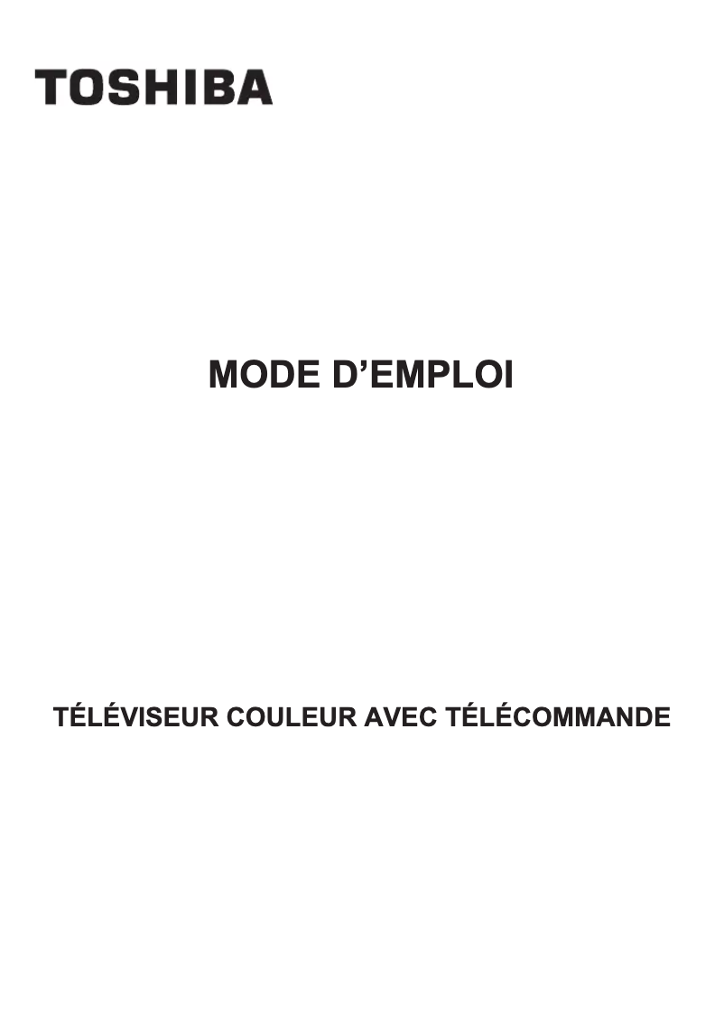 Page n°1 - Manuel utilisateur Toshiba 32W1733DG