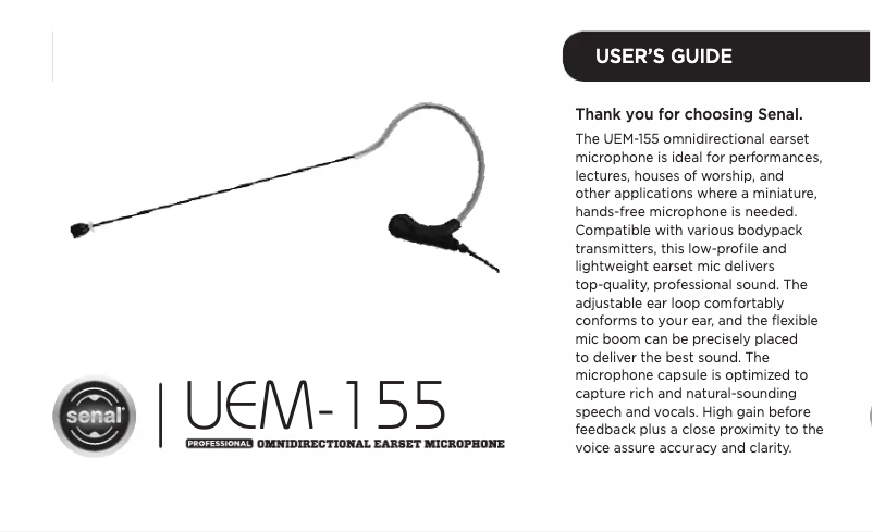 Page n°1 - Manuel utilisateur Senal UEM-155