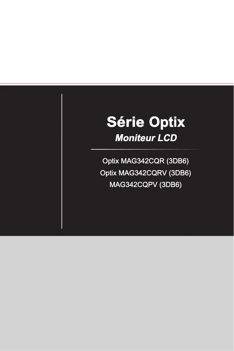 Image de la première page du manuel de l'appareil Optix MAG342CQPV