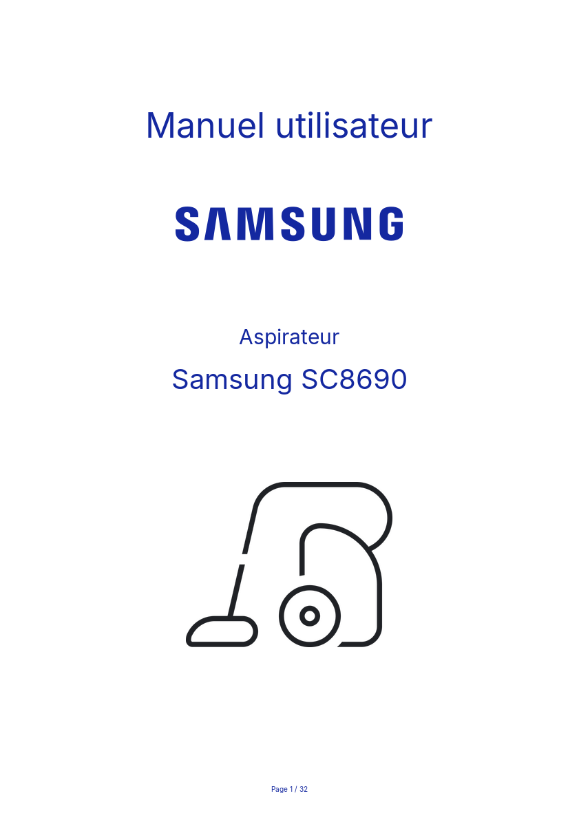 Page n°1 - Manuel utilisateur Samsung SC8690