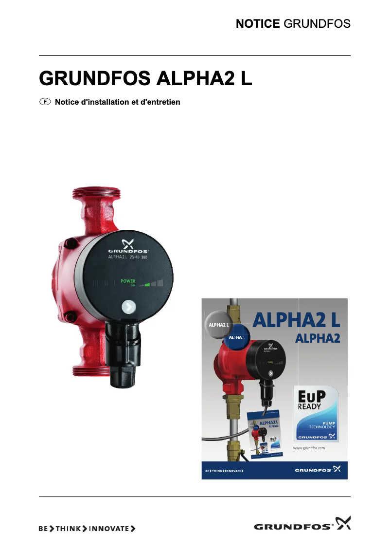 Page n°1 - Guide d'installation Grundfos Alpha2 L