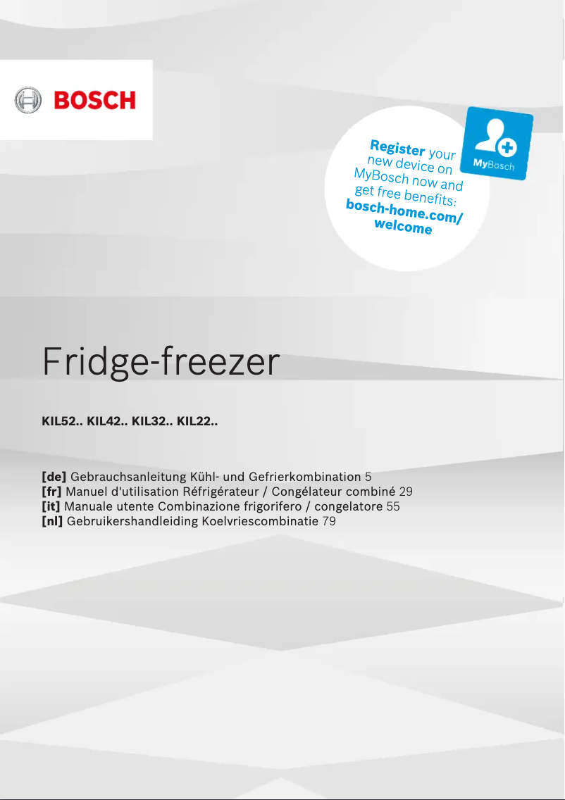 Page 1 de la notice Manuel utilisateur Bosch KIL42AFF0