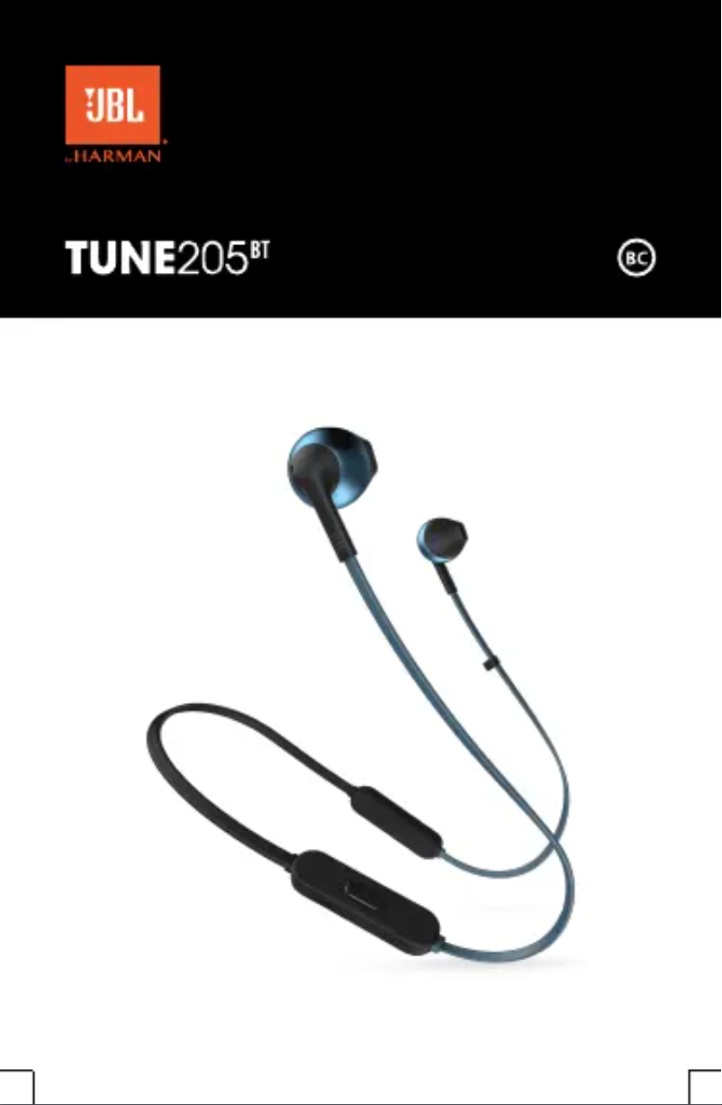 Image de la première page du manuel de l'appareil Tune 205BT