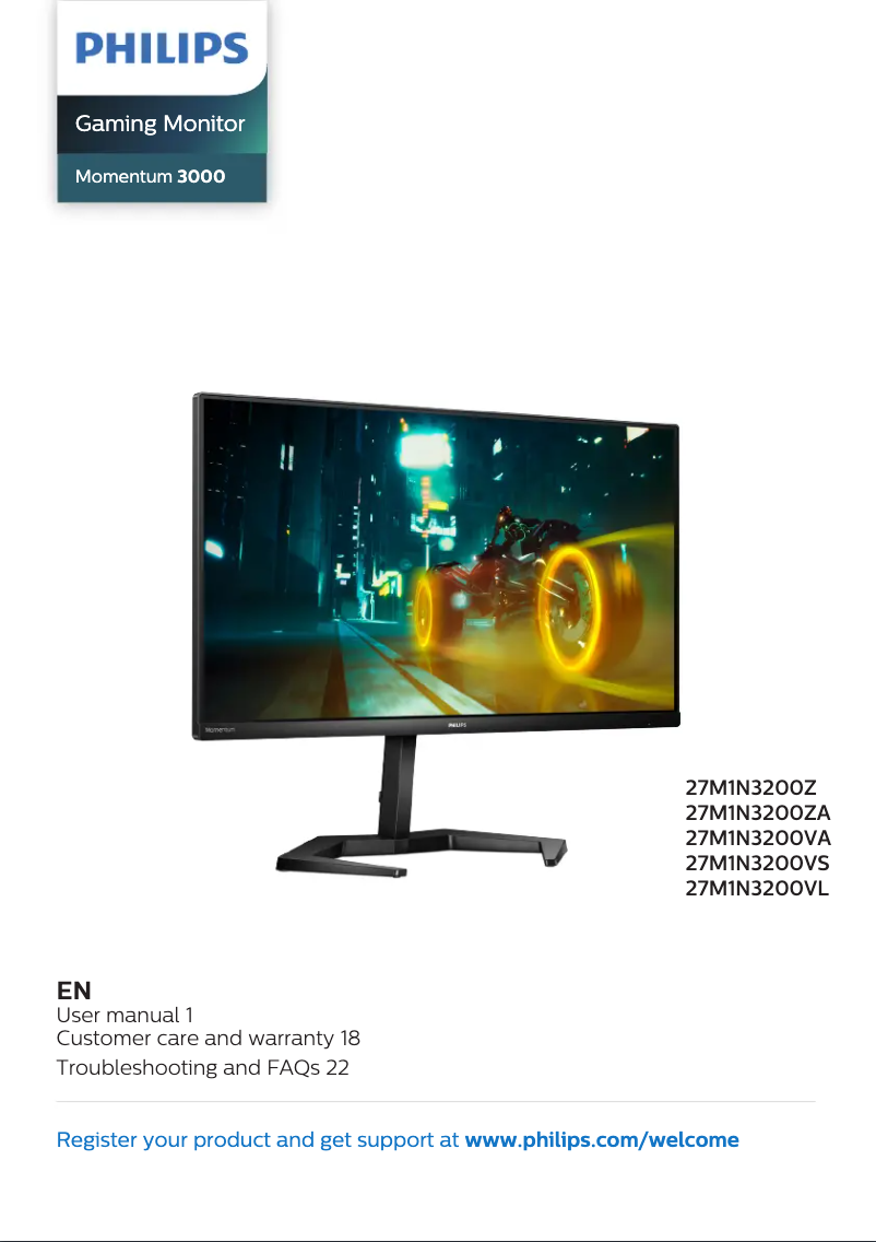 Page n°1 - Manuel utilisateur Philips Momentum 3000 27M1N3200VS