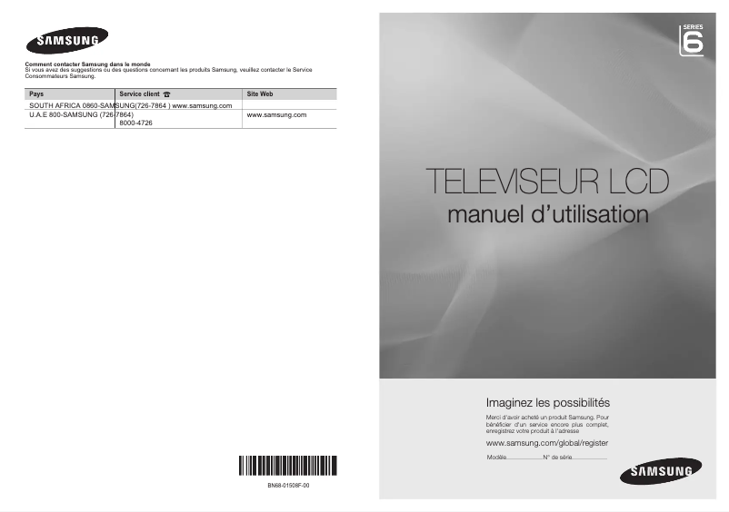 Image de la première page du manuel de l'appareil LA46A650A1R
