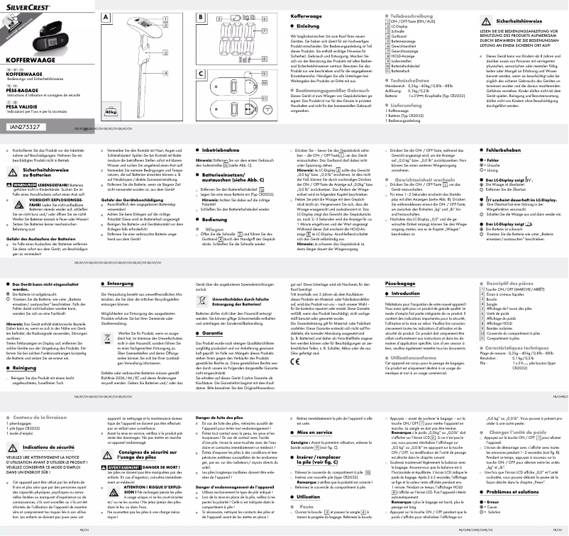 Image de la première page du manuel de l'appareil HG00722