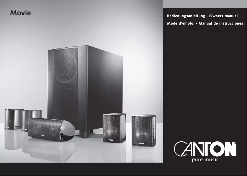Page 1 de la notice Manuel utilisateur Canton Movie CD 151