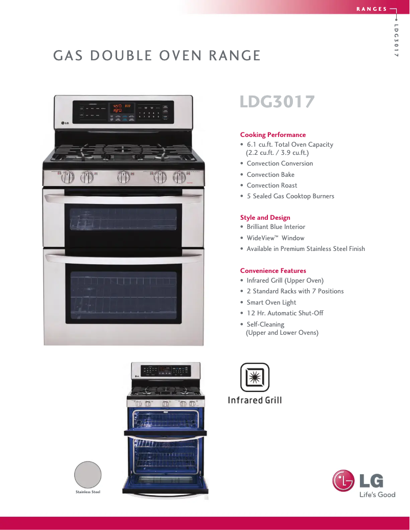 Página 1 del manual Ficha técnica LG LDG3017ST