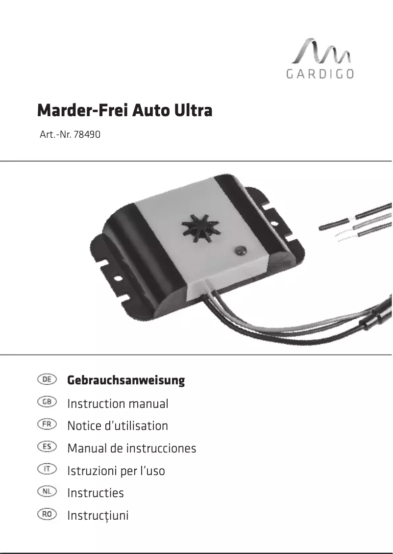 Page 1 de la notice Manuel utilisateur Gardigo 78490