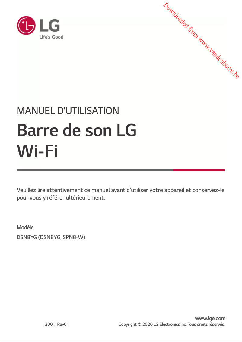 Page 1 de la notice Manuel utilisateur LG DSN8YG