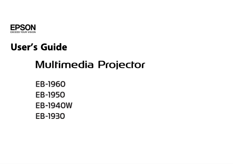 Image de la première page du manuel de l'appareil EB-1950