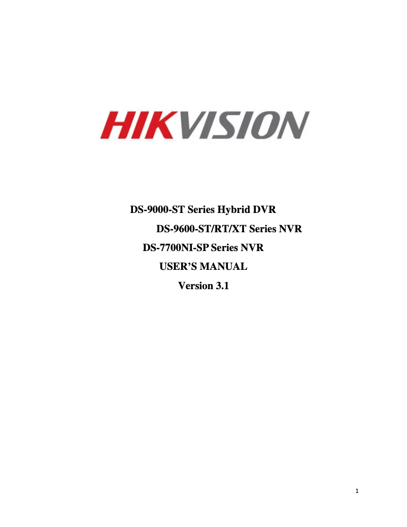 Page 1 de la notice Manuel utilisateur Hikvision DS-7716NI-SP/16