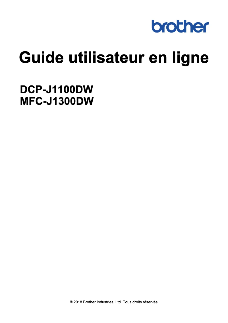 Page n°1 - Manuel utilisateur Brother DCP-J1100DW