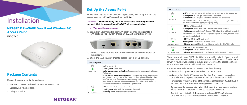 Page n°1 - Manuel utilisateur Netgear ProSafe WAC740