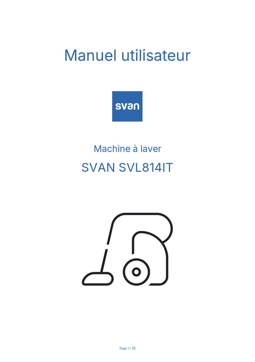 Image de la première page du manuel de l'appareil SVL814IT