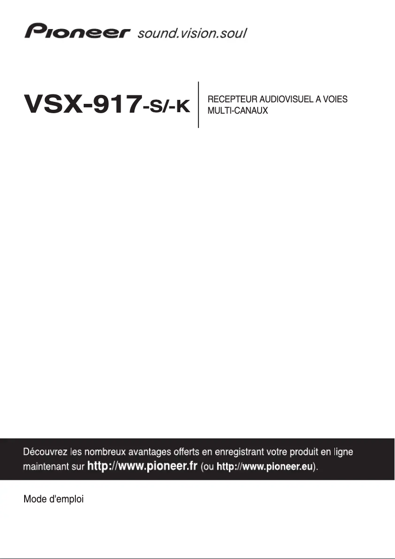 Página 1 del manual Manual de usuario Pioneer VSX-917V-K