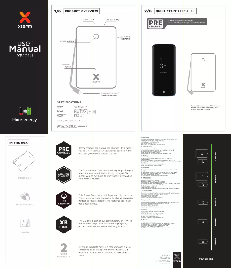Page n°1 - Manuel utilisateur Xtorm XB101U