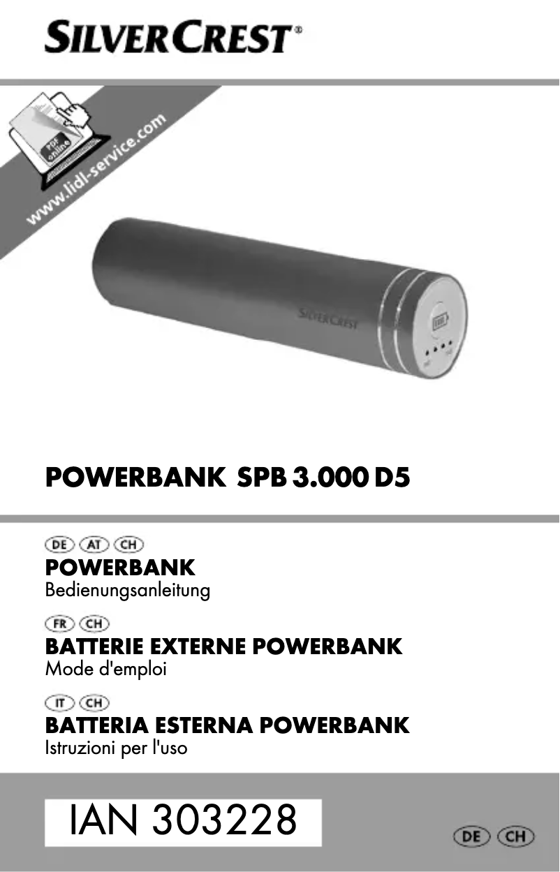 Page 1 de la notice Manuel utilisateur SilverCrest SPB 3.000 D5