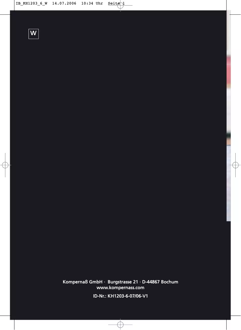 Page n°1 - Manuel utilisateur Bifinett KH 1203