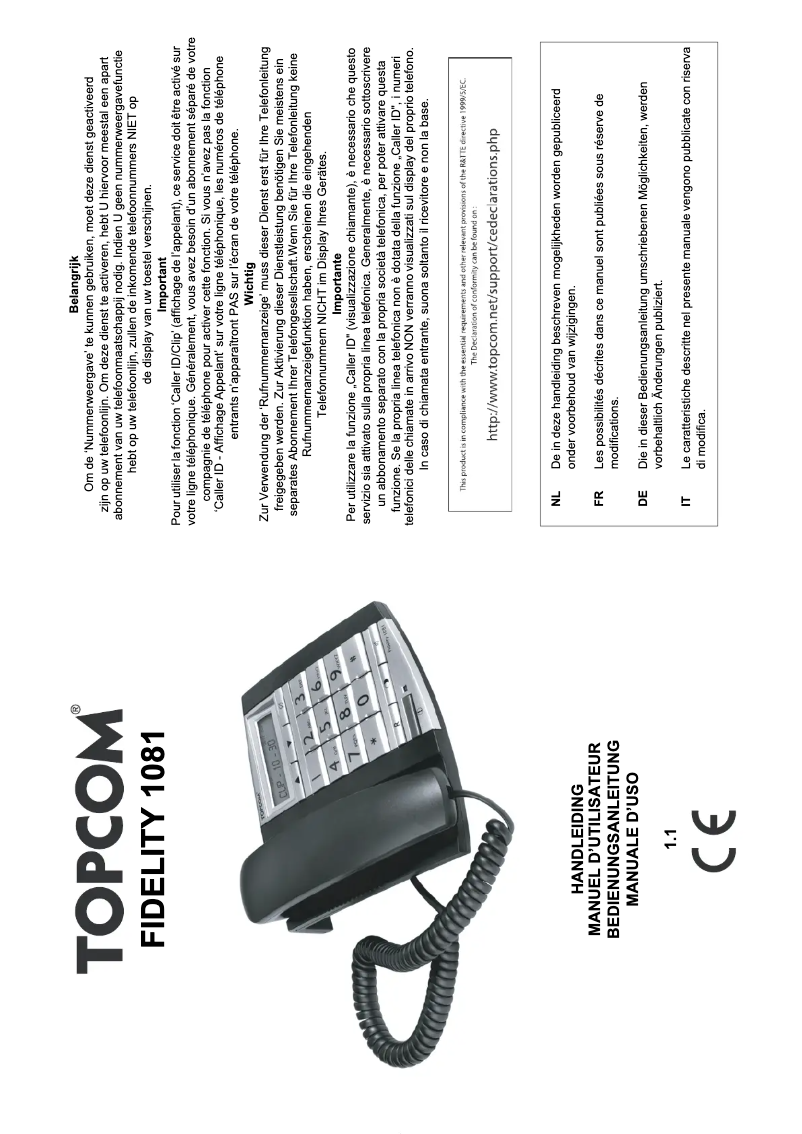 Página 1 del manual Manual de usuario Topcom Fidelity 1081