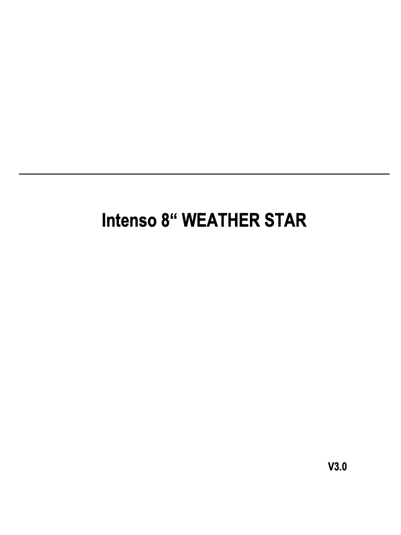 Page 1 de la notice Manuel utilisateur Intenso WeatherStar