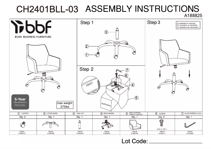 Page 1 de la notice Manuel utilisateur Bush CH2401BLL-03