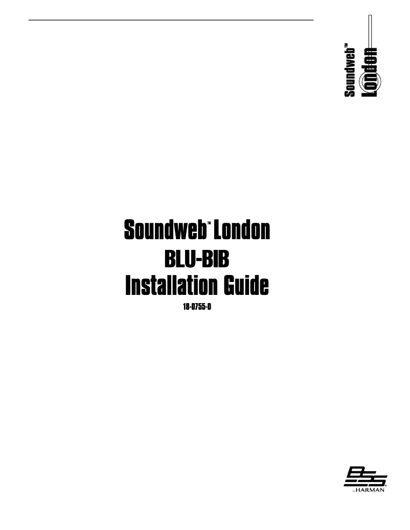 Page n°1 - Manuel utilisateur BSS Audio Soundweb London BLU-BIB