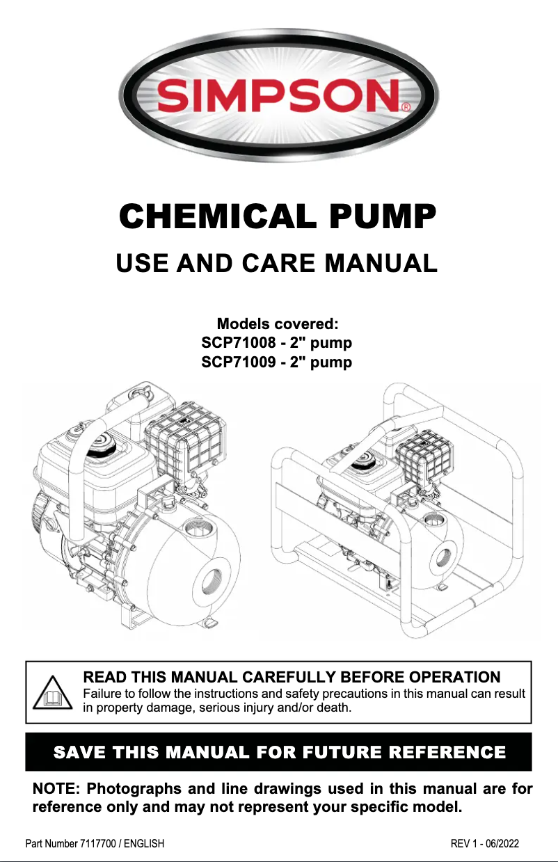 Page n°1 - Manuel utilisateur Simpson SCP71009