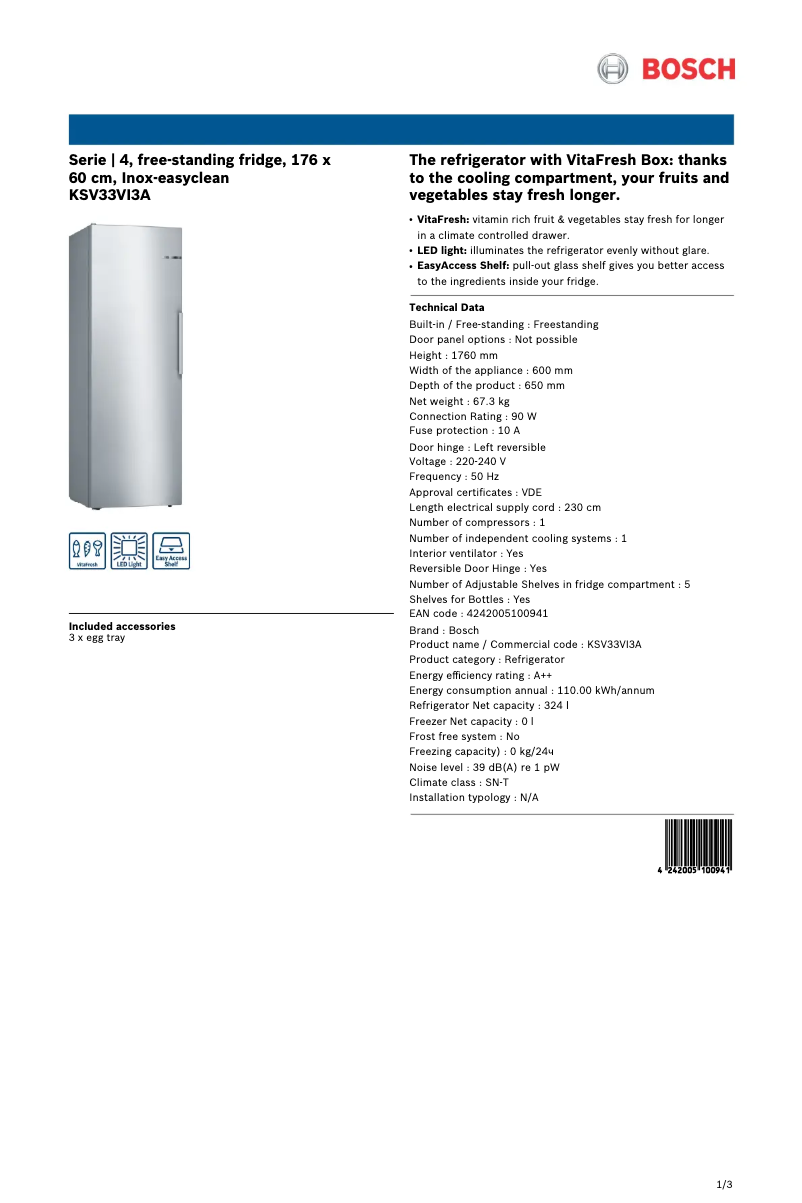 Imagen de la primera página del manual del dispositivo KSV33VI3A