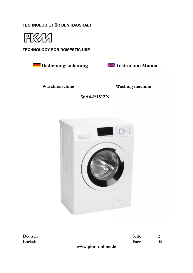 Página 1 del manual Manual de usuario PKM WA6-E1512N