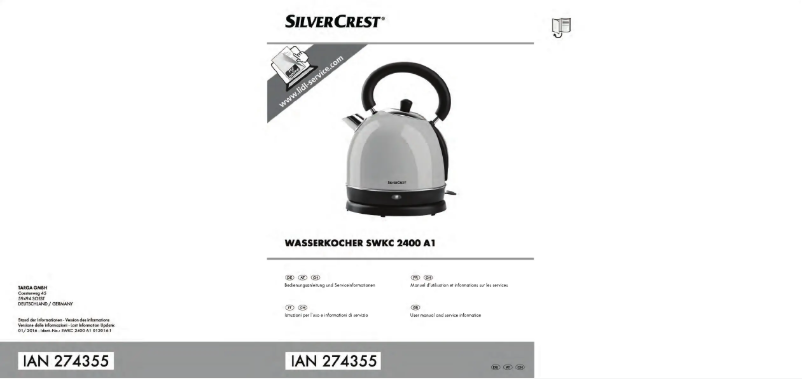 Page n°1 - Manuel utilisateur SilverCrest SWKC 2400 A1