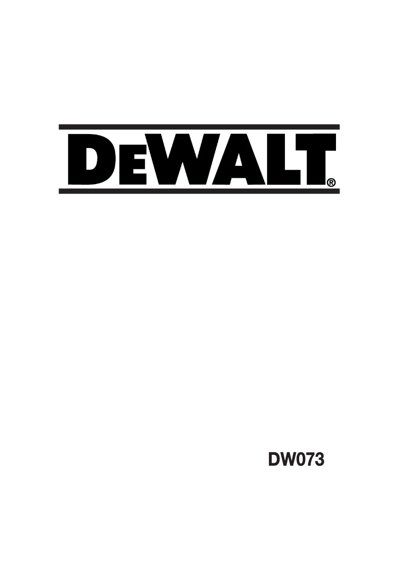 Page 1 de la notice Manuel utilisateur DeWalt DW073