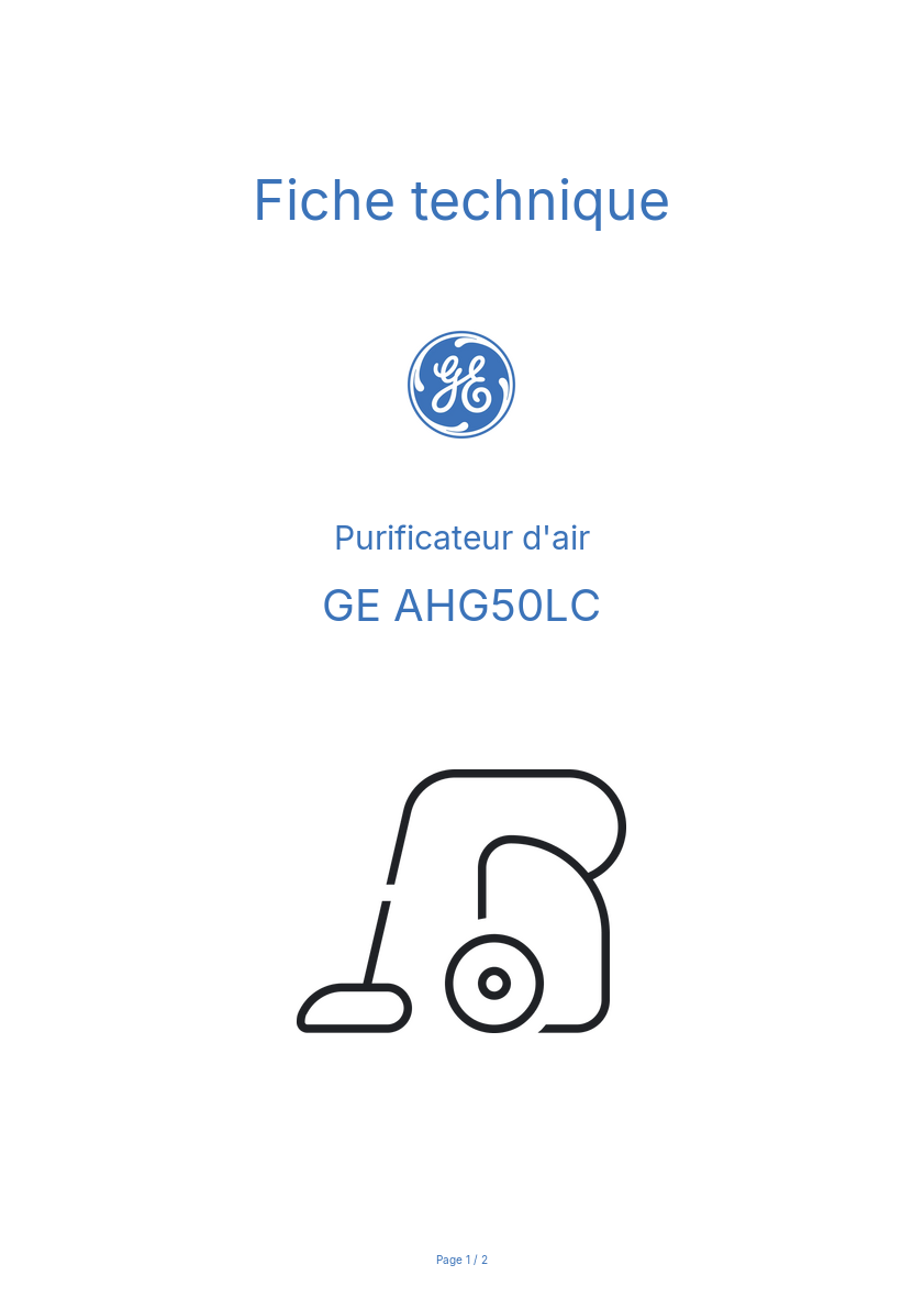 Image de la première page du manuel de l'appareil AHG50LC
