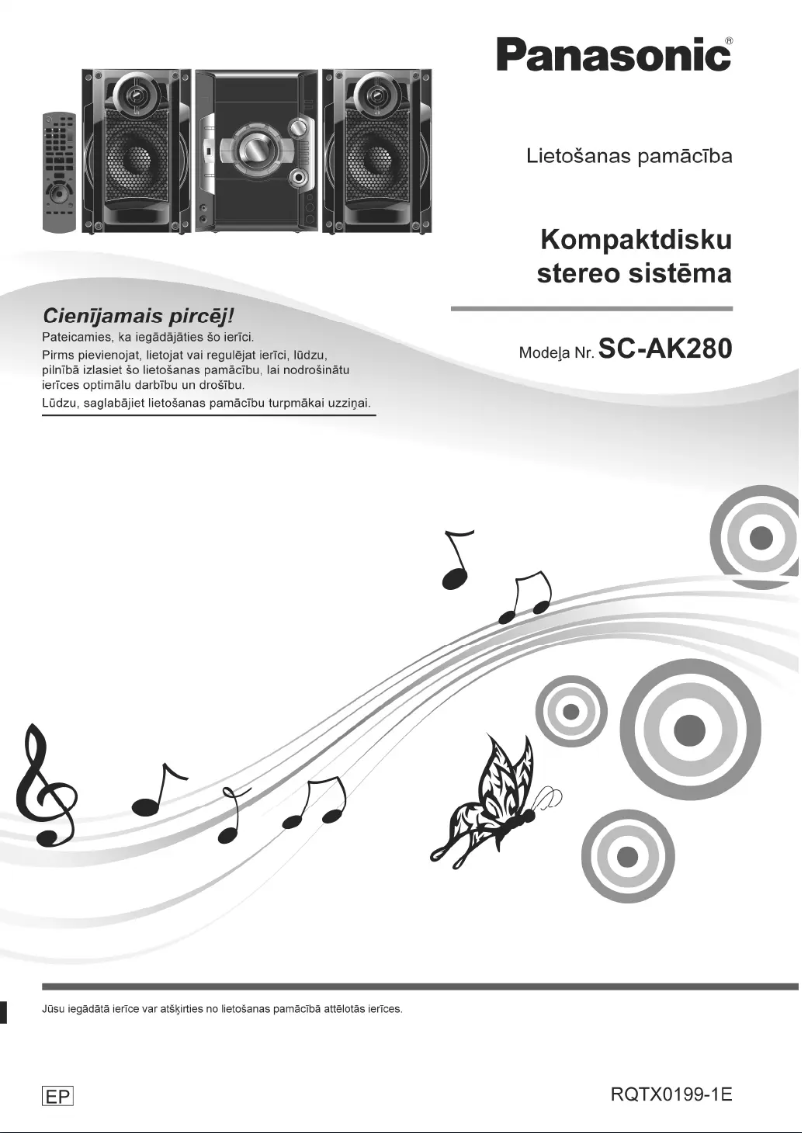 Page 1 de la notice Manuel utilisateur Panasonic SC-AKX280