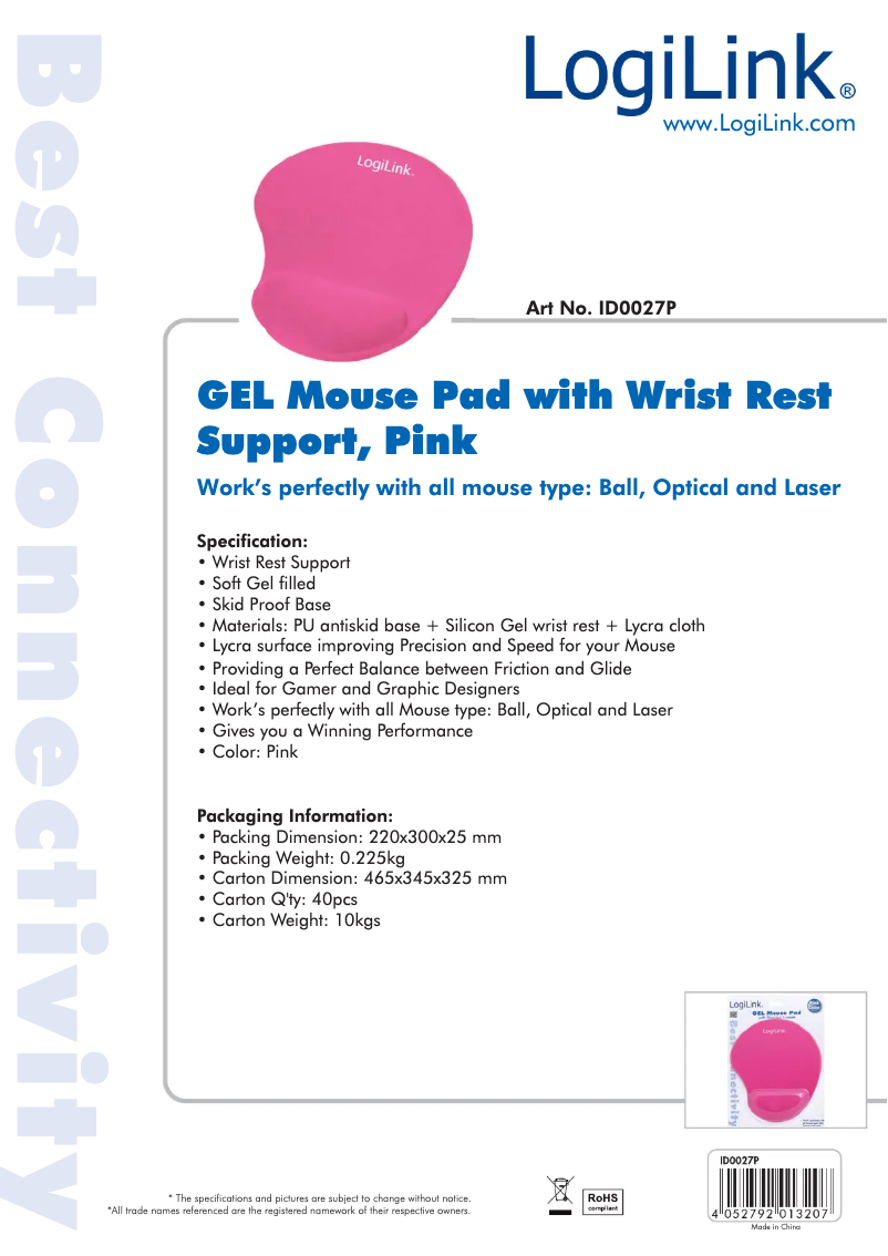 Page 1 de la notice Manuel utilisateur LogiLink ID0027P