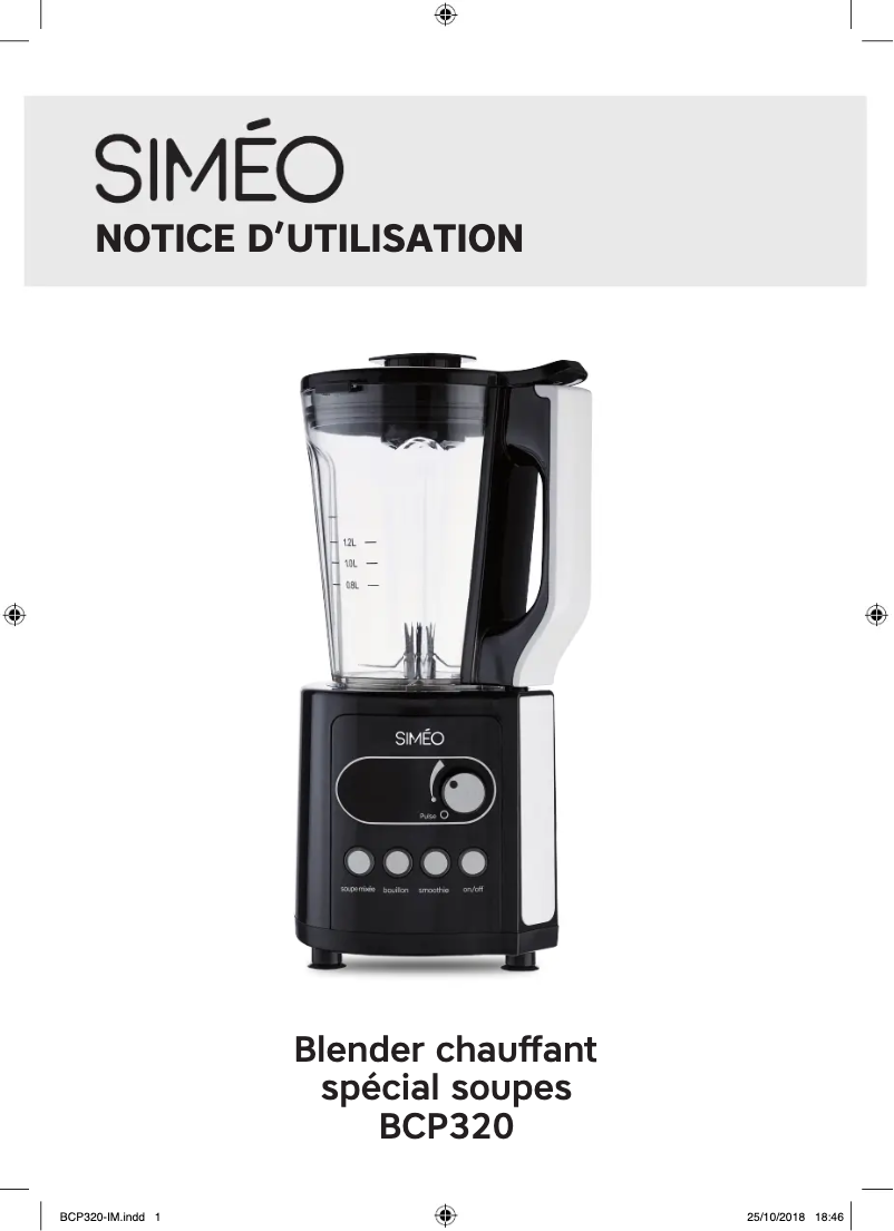 Page n°1 - Manuel utilisateur Siméo BCP320