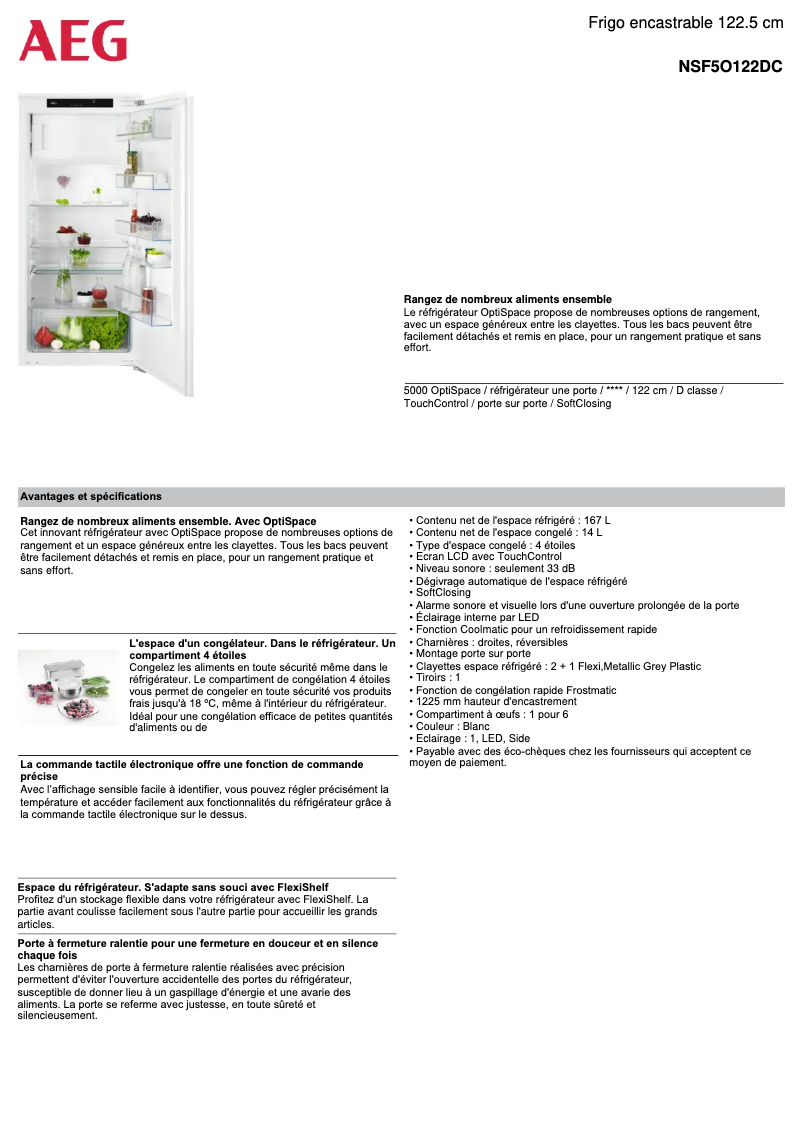 Image de la première page du manuel de l'appareil NSF5O122DC