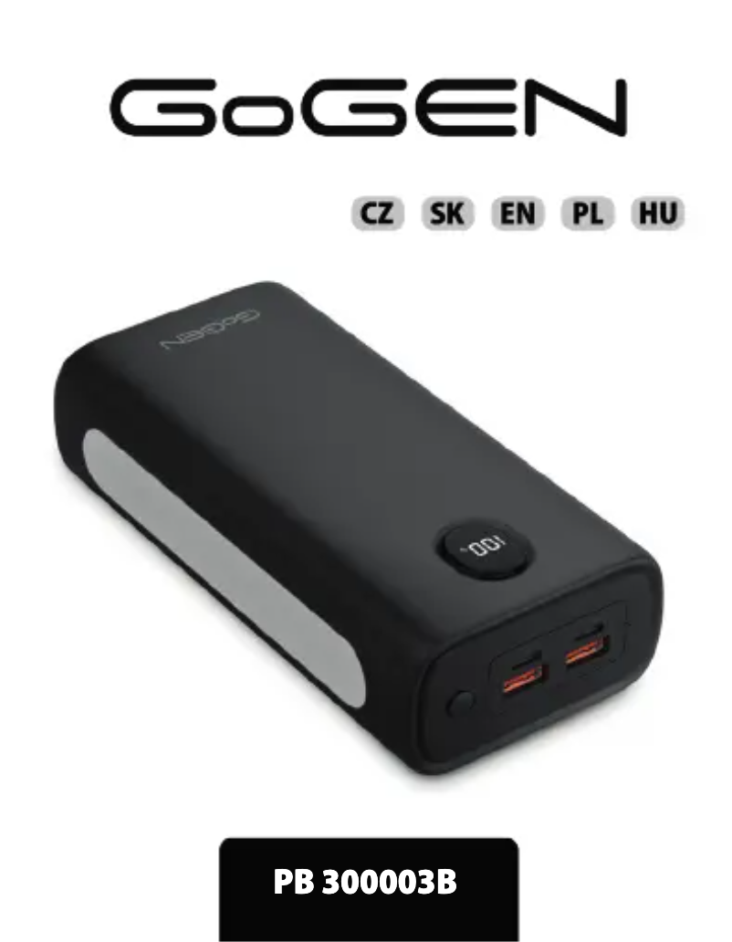 Page n°1 - Manuel utilisateur GoGen PB300003B