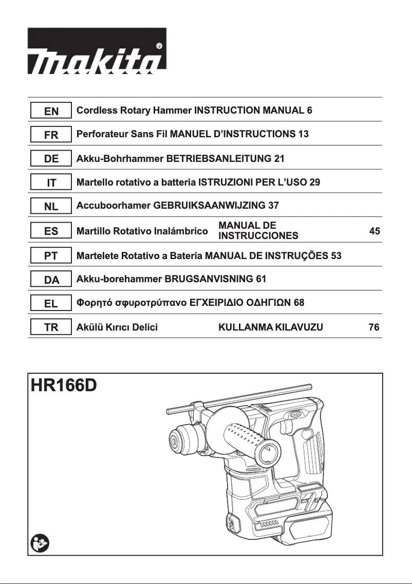 Page 1 de la notice Manuel utilisateur Makita HR166D