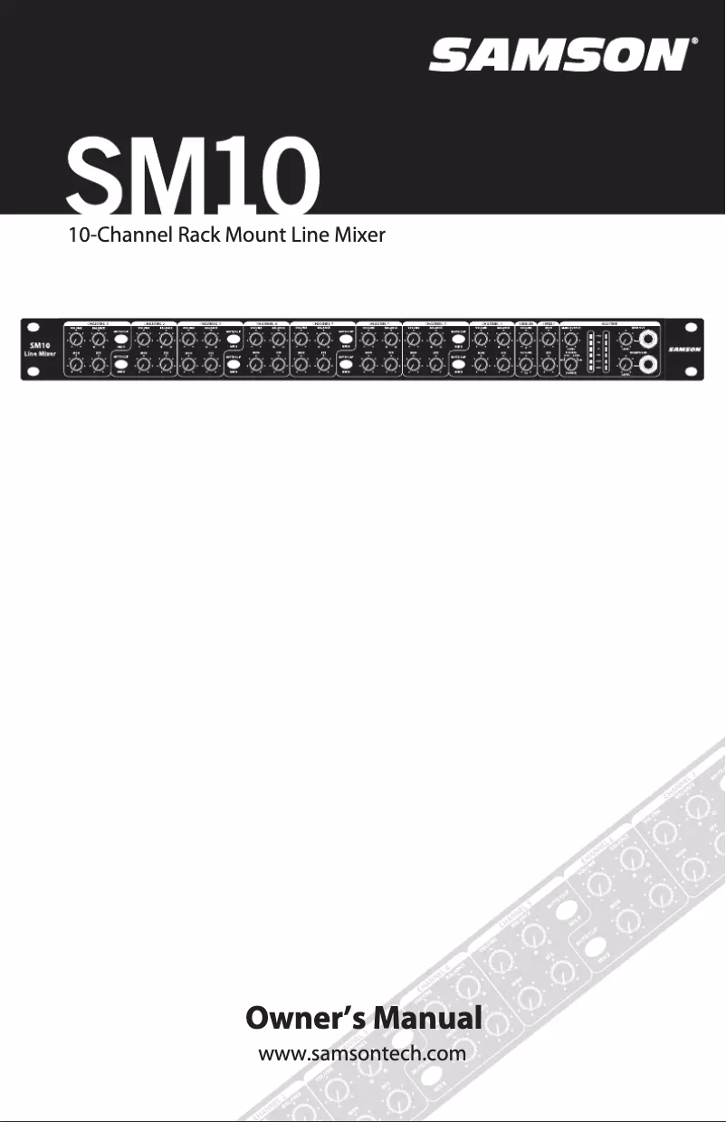 Page n°1 - Manuel utilisateur Samson SM10