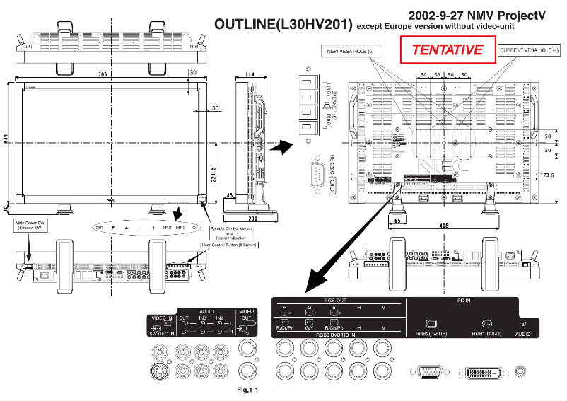 Página 1 del manual Dibujo técnico NEC LCD3000
