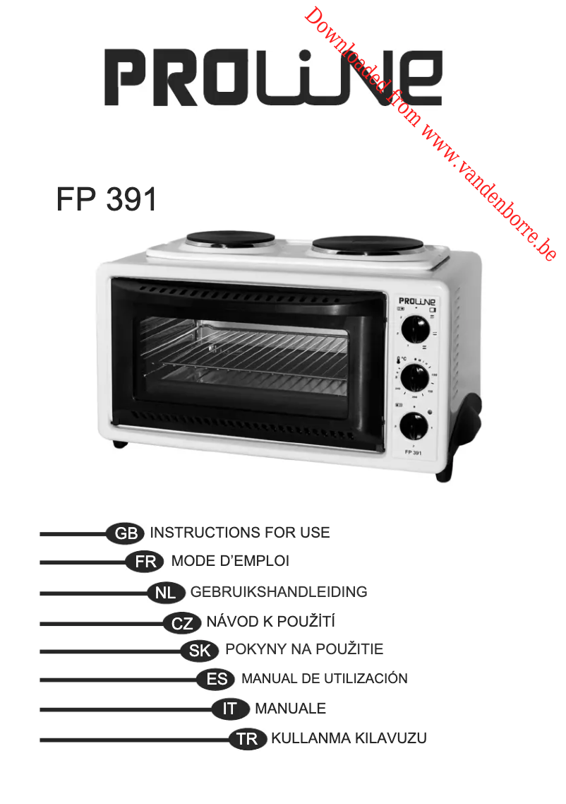 Image de la première page du manuel de l'appareil FP391