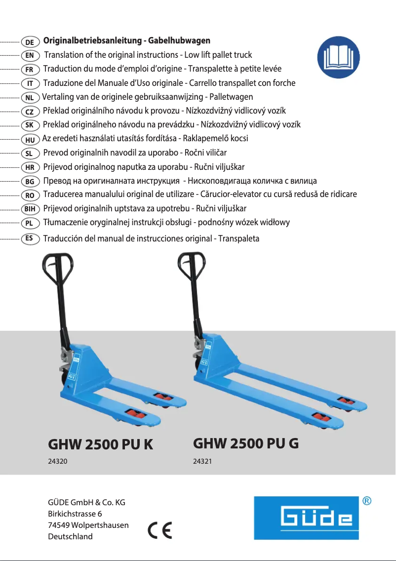 Página 1 del manual Manual de usuario Güde GHW 2500 PU K