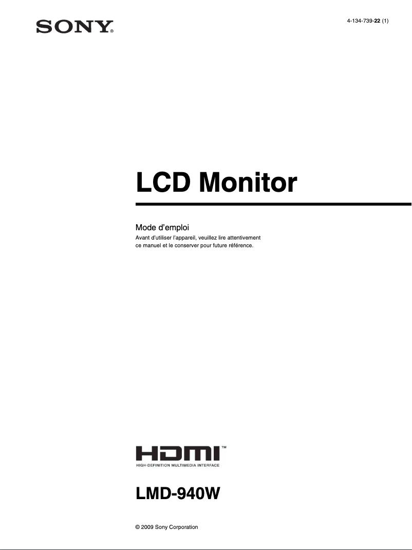 Image de la première page du manuel de l'appareil LMD-940W