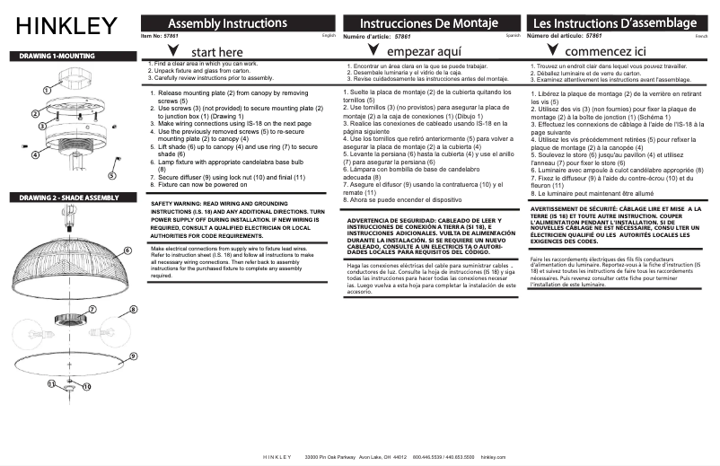 Image de la première page du manuel de l'appareil Devon 57861LCB