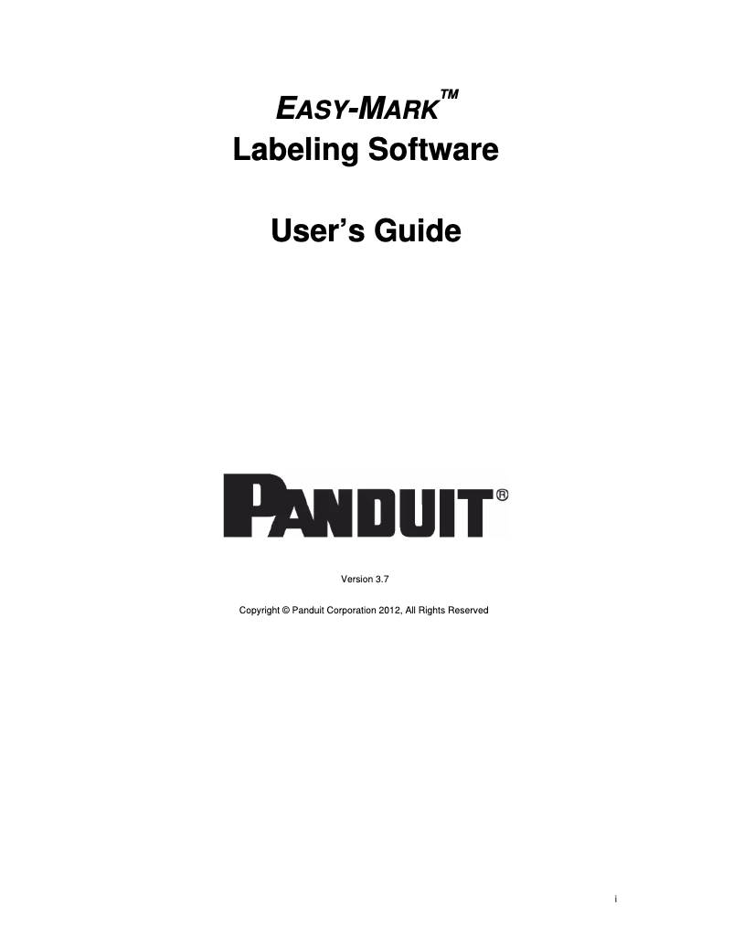Page 1 de la notice Manuel utilisateur Panduit PROG-EM2GO
