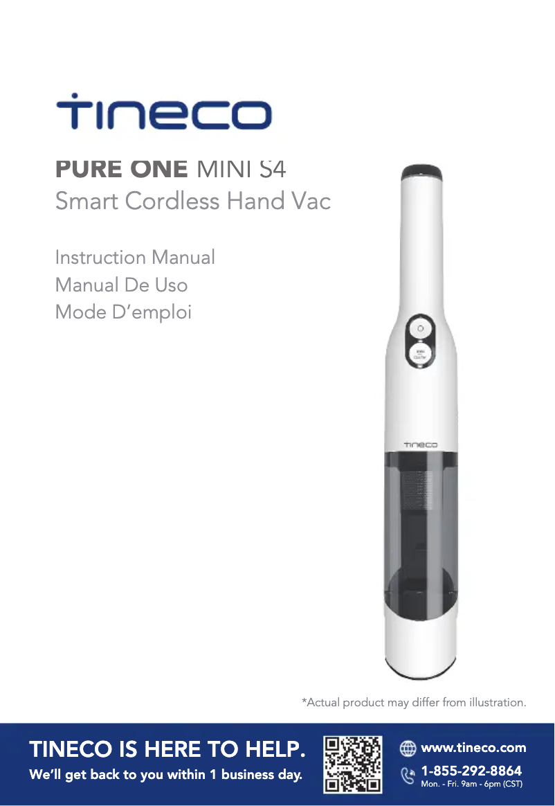 Image de la première page du manuel de l'appareil Pure One Mini S4 Smart Cordless