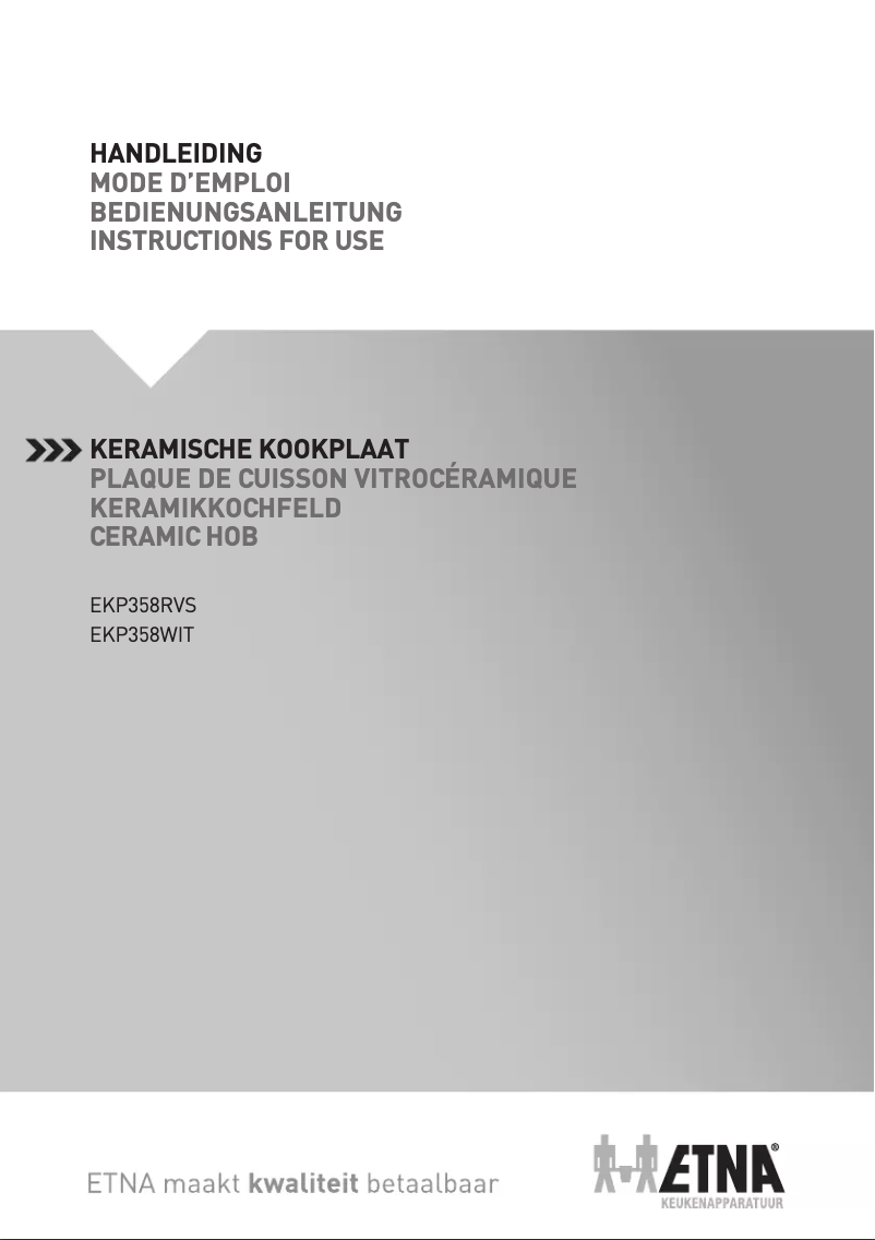 Image de la première page du manuel de l'appareil EKP358RVS